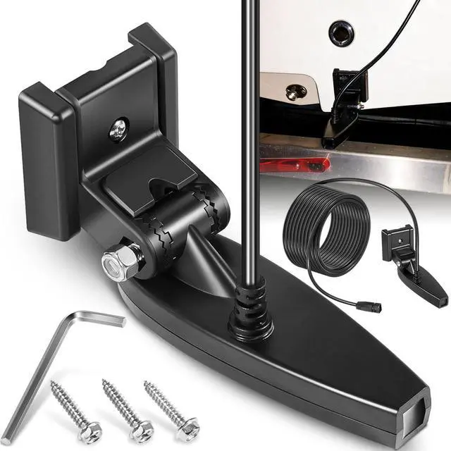 Main image of XNT-9-DI-T Transom Temperature Transducer for Humminbird Helix with Dual Beam Sonar and Down Imaging 710226-1 200/455 kHz, 20 Feet Cable Length Down Imaging, Black