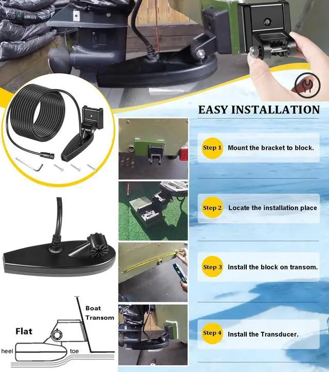 Alt view image 3 of 7 - XNT-9-DI-T Transom Temperature Transducer for Humminbird Helix with Dual Beam Sonar and Down Imaging 710226-1 200/455 kHz, 20 Feet Cable Length Down Imaging, Black