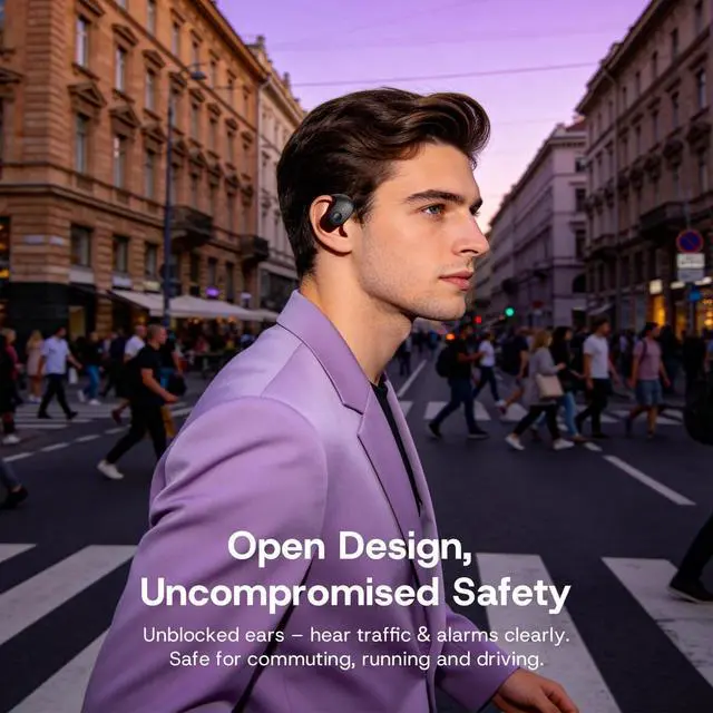 Alt view image 6 of 7 - Open Over Ear Earbuds Open Ear Headphones Wireless Bluetooth | Over The Ear Earbuds That Don'T Go In Your Ear Air Conduction With Awareness Of Surroundings With Over-Ear Hooks