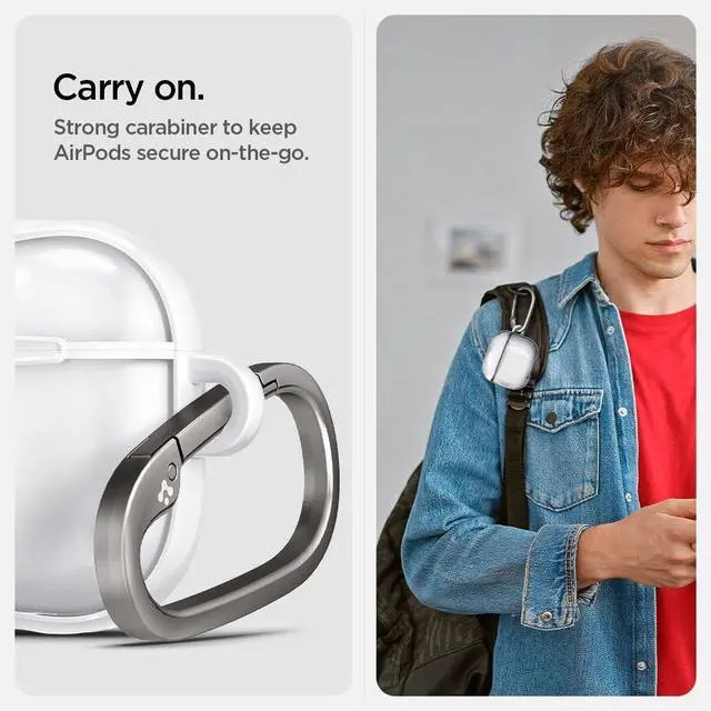 Alt view image 4 of 7 - Ultra Hybrid Designed for AirPods 4 Case (2024) | TPU & PC Dual Layer Protection, Anti-Yellowing Clear Cover with Wireless Charging Compatibility - Jet White