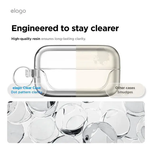 Alt view image 3 of 7 - Clear Case for Galaxy Buds 4 Pro & Galaxy Buds 4 | Carabiner Included, Premium TPU Cover, Wireless Charging, Headphone Accessories, for Men, for Women (Clear)
