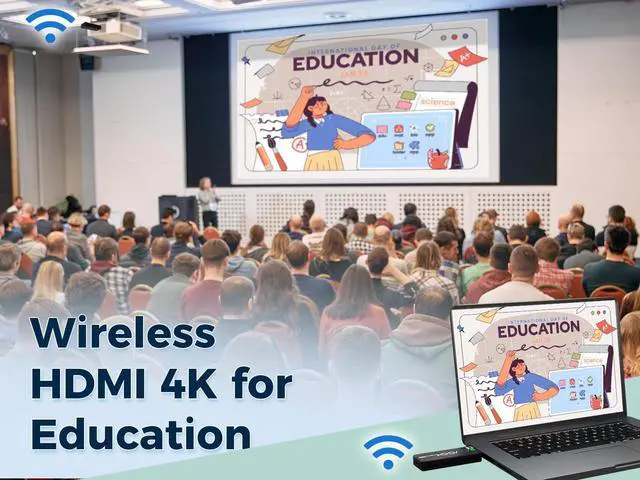 Alt view image 5 of 7 - Wireless HDMI Transmitter and 2 Receivers 4K, Ask Nano HDMI Wireless Splitter Presentation Kit for Classroom, Church, and Meeting Room, 50FT Range, Ultra 4K Output, Low Latency, Cast Screen to 2 TVs