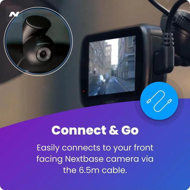 Alt view image 7 of 7 - Rear Window Camera | Compatible with 322GW, 422GW, 522GW, 622GW Dash Cams | Full Rear View Coverage, 140° Wide Angle, Magnetic Mount, 6.5m Cable, Series 2 Add-On Module