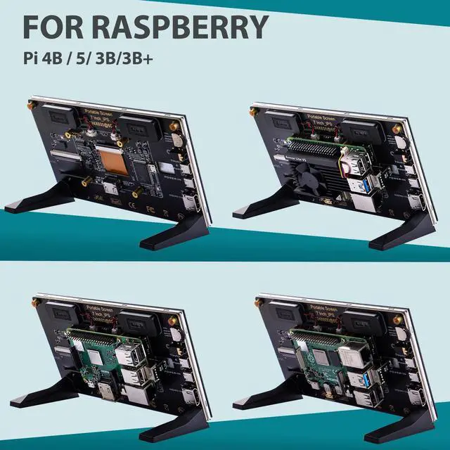 Alt view image 6 of 7 - 7 inch Capacitive Touchscreen for Raspberry Pi, HDMI Monitor IPS 1024X600 LCD Display with Dual-Speaker for Raspberry Pi 5/4B/3B+/3B/B+, with Mount Hole to Install Raspberry Pi Board