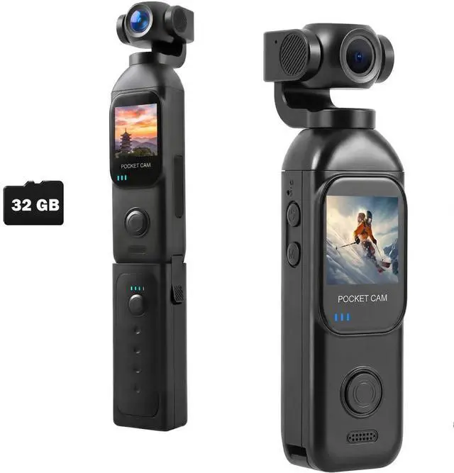Main image of Vlogging Camera 1080P with External 7 Hours Battery Handle Grip | Pocket Camera, Body Cam, Touch Screen, WiFi, Dual Adjust Rotated 330 Degrees Lens, 32GB Card, Vlogs for daily life, travel
