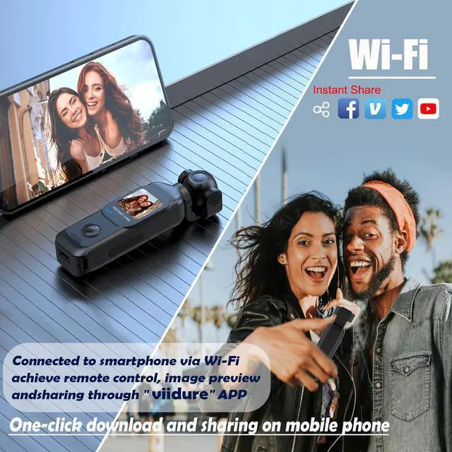 Alt view image 6 of 7 - Vlogging Camera 1080P with External 7 Hours Battery Handle Grip | Pocket Camera, Body Cam, Touch Screen, WiFi, Dual Adjust Rotated 330 Degrees Lens, 32GB Card, Vlogs for daily life, travel