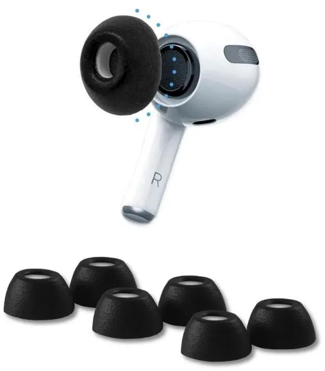 Main image of Limited Edition Foam Replacement Ear Tips, Black Small (3 Pairs) | For Apple AirPods Pro 1 & 2, Ultimate Comfort, Secure Fit, Superior Noise Isolation, Anti Slip, Prevent from Falling Out
