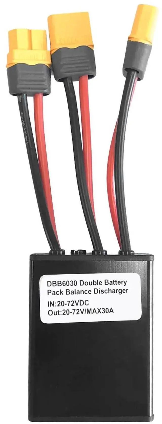 Main image of Double Battery Discharge Converter for E-Bike,DC 20V-72V DC Dual Battery Pack Switch Balancer XT60 Plug for Increase The Capacity by Connecting Two Batteries in Parallel Equalization Module (30A)