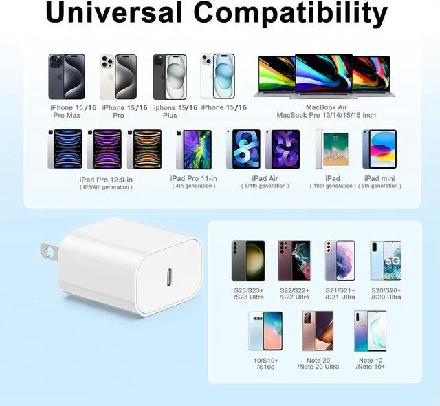 Alt view image 2 of 5 - for Beats Headphones Charger 20W USB-C Power Adapter Compatible with Beats Studio Buds,Studio Buds +,Solo 4,Studio Pro,Fit Pro,Solo Buds Earbuds Charger