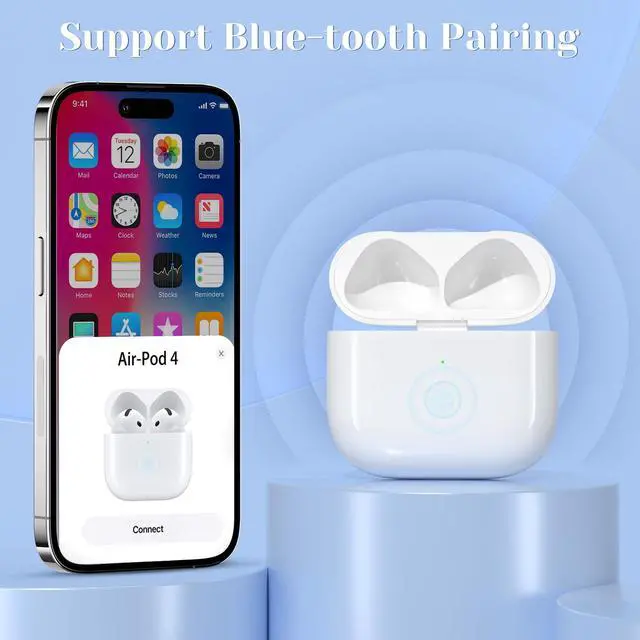 Alt view image 5 of 7 - Wireless Charging Case Compatible with AirPods 4 USB C Port, Air Pods 4th Gen Charging Case Replacement with Touch Sensing, Built-in 660 mAh Battery, No Earbuds (Touch Version)
