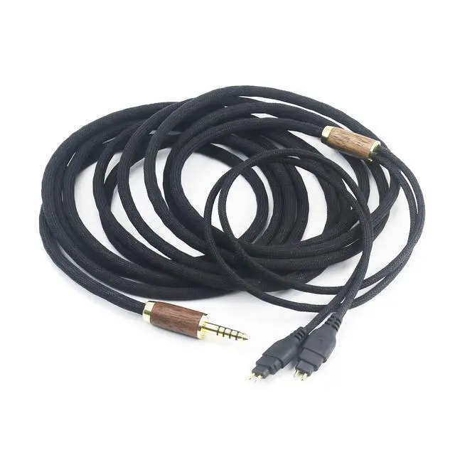 Alt view image 4 of 7 - 4.4mm Balanced Cable 6N OCC Copper Silver Plated Cord Compatible with Sennheiser HD650, HD600, HD580, HD660S, HD58X, Massdrop HD6XX Headphone Walnut Wood Shell 3meters/10ft