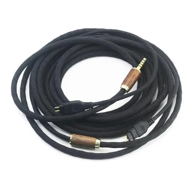Alt view image 6 of 7 - 4.4mm Balanced Cable 6N OCC Copper Silver Plated Cord Compatible with Sennheiser HD650, HD600, HD580, HD660S, HD58X, Massdrop HD6XX Headphone Walnut Wood Shell 3meters/10ft