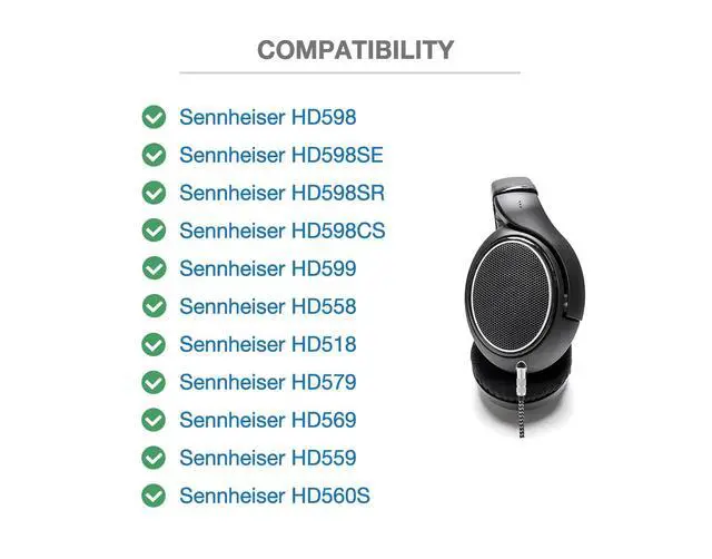 Alt view image 3 of 7 - HD560s Cable Compatible with Sennheiser HD598 HD598SE HD598SR HD598CS HD599 HD558 HD518 HD579 HD569 HD559 HD560S Headphone Length 2m 6.5FT Soft Nylon Lightweight Includes 1/4" 6.35mm Adapter