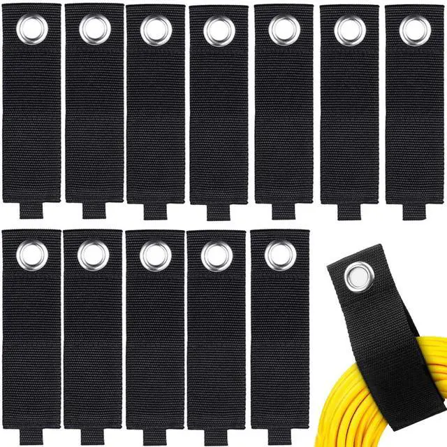 Main image of 12Pcs Extension Cord Holder Organizer 13 in Heavy Duty Cord Straps | Nylon Storage Strap with Metal Grommet,Wrap Hanger for Garage Organization, Holds 50lbs,Cable Hose Tool Rope Workshop,for Men