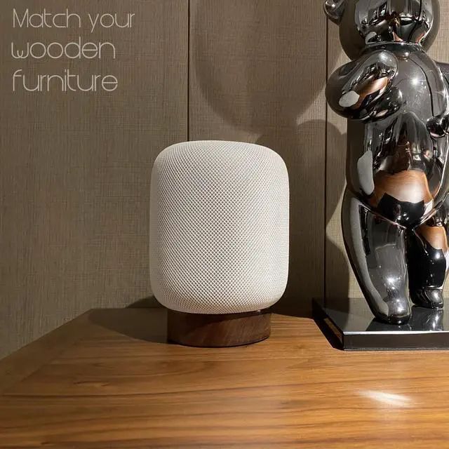 Alt view image 4 of 7 - Elevate Your HomePod with Our North American Black Walnut Wood Stand - Unique Texture, Clever Cord Storage (Black Walnut)