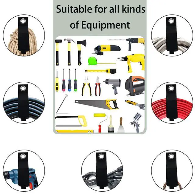 Alt view image 7 of 7 - 12Pcs Extension Cord Holder Organizer 13 in Heavy Duty Cord Straps | Nylon Storage Strap with Metal Grommet,Wrap Hanger for Garage Organization, Holds 50lbs,Cable Hose Tool Rope Workshop,for Men