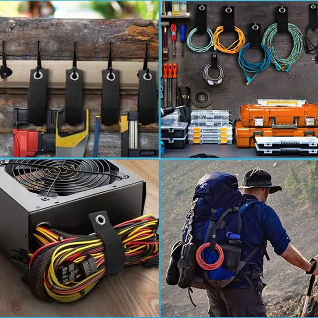 Alt view image 6 of 7 - 12Pcs Extension Cord Holder Organizer 13 in Heavy Duty Cord Straps | Nylon Storage Strap with Metal Grommet,Wrap Hanger for Garage Organization, Holds 50lbs,Cable Hose Tool Rope Workshop,for Men