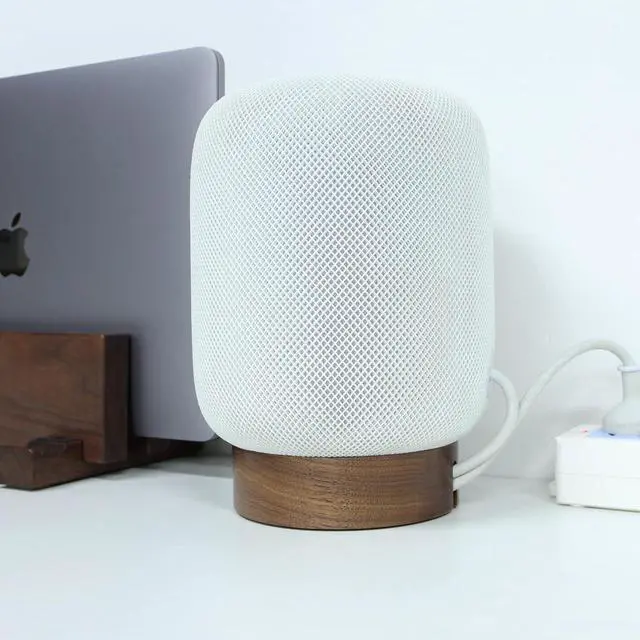 Alt view image 5 of 7 - Elevate Your HomePod with Our North American Black Walnut Wood Stand - Unique Texture, Clever Cord Storage (Black Walnut)