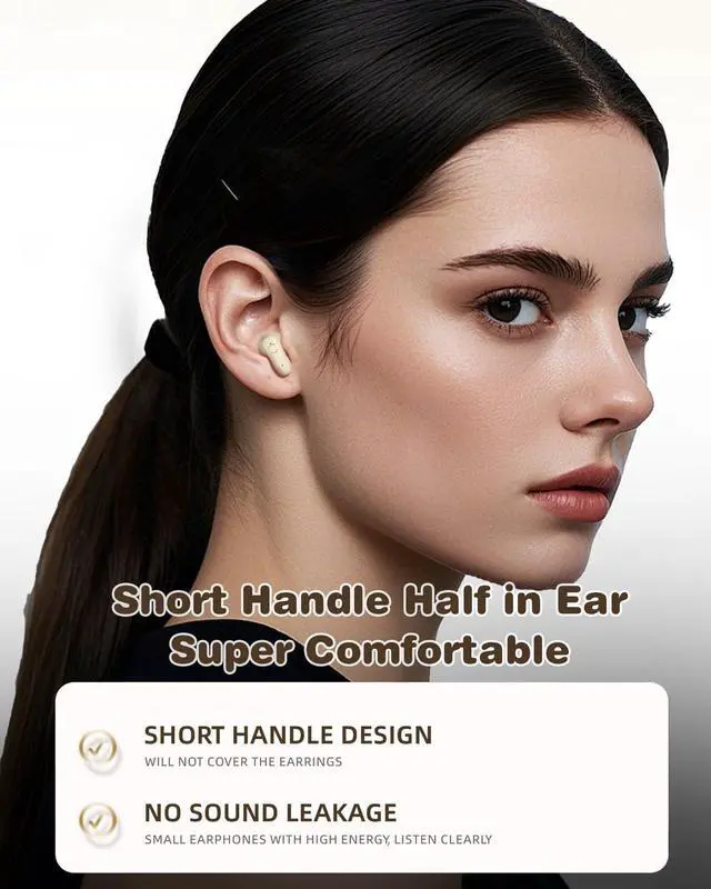 Alt view image 4 of 7 - 2 Pairs Invisible Small Mini Earbuds Wireless Bluetooth Sleep Hidden Headphones Sleeping Micro Smallest Discreet Tiny Low Profile Earbud Earphone Ear Buds for Small Ear Canal Women, Work, Side Sleeper
