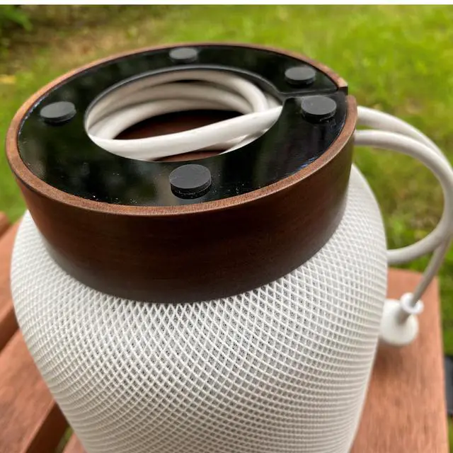Alt view image 7 of 7 - Elevate Your HomePod with Our North American Black Walnut Wood Stand - Unique Texture, Clever Cord Storage (Black Walnut)