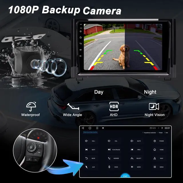Alt view image 5 of 7 - 10.2'' 4GB & 64GB Plug & Play Car Radio for Toyota Tundra 2014-2019 | Android 15 Head Unit Upgrade Wireless CarPlay & Android Auto, WiFi 6, Bluetooth 5.4, GPS, FM/RDS, EQ, SWC, Backup Camera