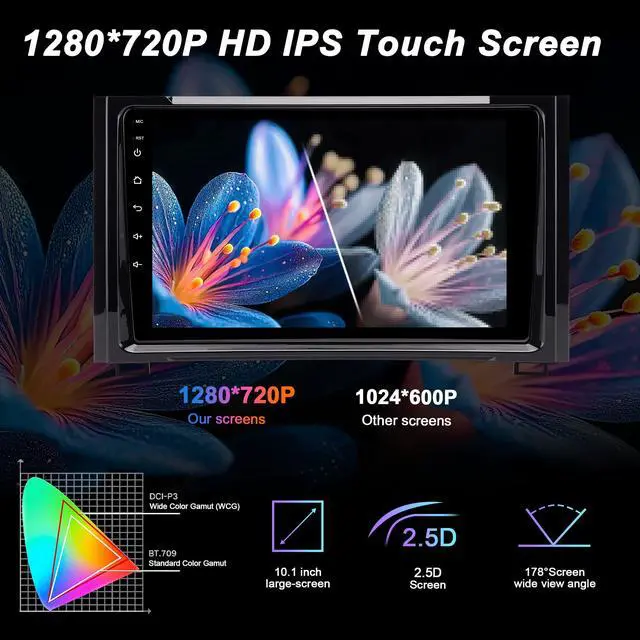 Alt view image 6 of 7 - 10.2'' 4GB & 64GB Plug & Play Car Radio for Toyota Tundra 2014-2019 | Android 15 Head Unit Upgrade Wireless CarPlay & Android Auto, WiFi 6, Bluetooth 5.4, GPS, FM/RDS, EQ, SWC, Backup Camera