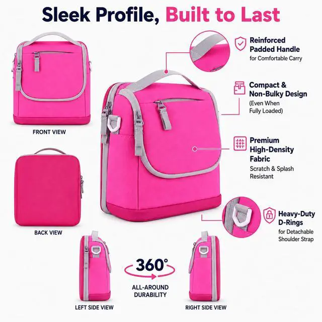 Alt view image 6 of 7 - Carrying Case for Yoto Mini 2024, Fits 42 Cards & Headphones | Velcro-secured pockets, polyester shell, strap works as shoulder carry or car headrest mount, compact travel audio organizer