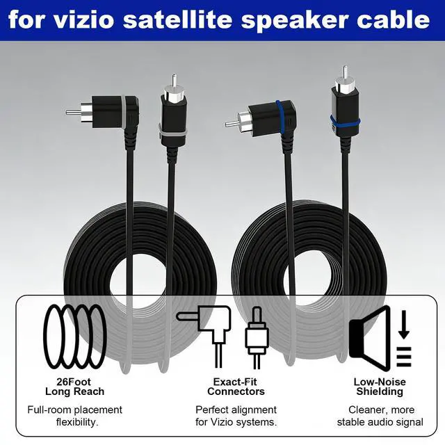 Alt view image 3 of 6 - for Vizio Satellite Speaker Cable,Extension Cord Compatible with Vizio V51 M51 SB3651 SB36514 SB4051 SB4251 Satellite Speaker (26FT)