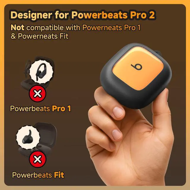 Alt view image 2 of 7 - for Beats Powerbeats Pro 2 Case Cover 2025, Supports Magnetic Charging | Shockproof Protective Cover with Magnetic Lock & Keyring, Drop Protection Case for Travel, Gym, Outdoor, Daily Carry, Black