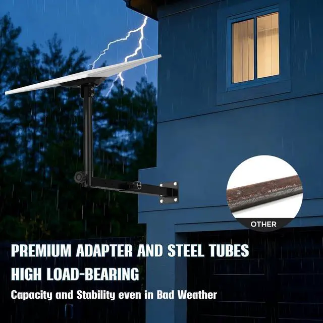 Alt view image 7 of 7 - Starlink Gen 3 Mount for Long Eaves, Adjustable Mounting Kit with Pipe Adapter Heavy Duty Steel Starlink Wall Mount Kit for Starlink Gen 3