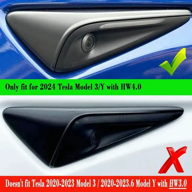 Alt view image 2 of 5 - for 2024+ Tesla Model 3/Y HW4.0 Side Camera Protection Cover-YT | Decoration Accessories fit for 2024 2025 2026 Tesla Model 3/Y with HW4.0 (HW4.0-Matt Carbon Fiber Pattern)