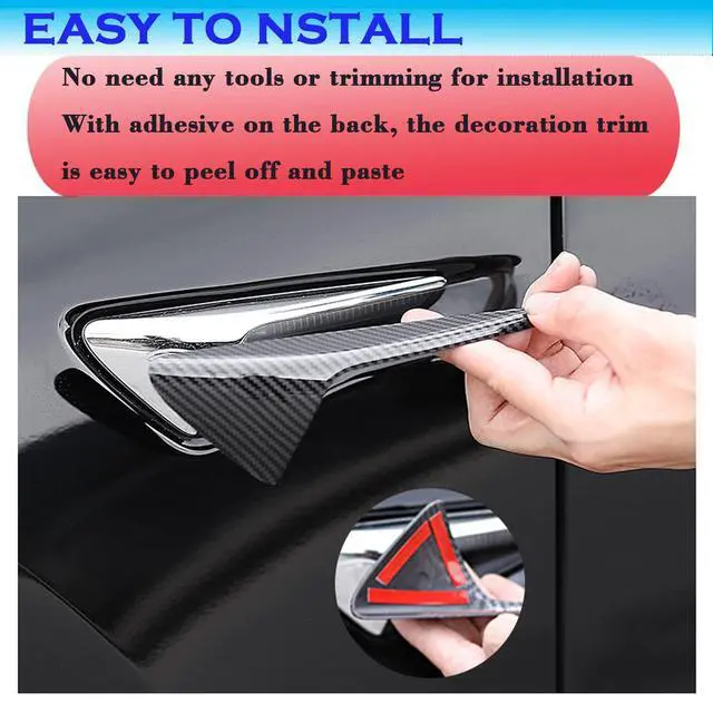 Alt view image 5 of 5 - for 2024+ Tesla Model 3/Y HW4.0 Side Camera Protection Cover-YT | Decoration Accessories fit for 2024 2025 2026 Tesla Model 3/Y with HW4.0 (HW4.0-Matt Carbon Fiber Pattern)