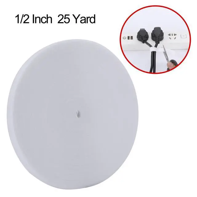 Alt view image 3 of 6 - 1/2 Inch Reusable fastening Cable Ties Double Sided Hook and Loop tape Cable Management Tape (White 25 Yards)