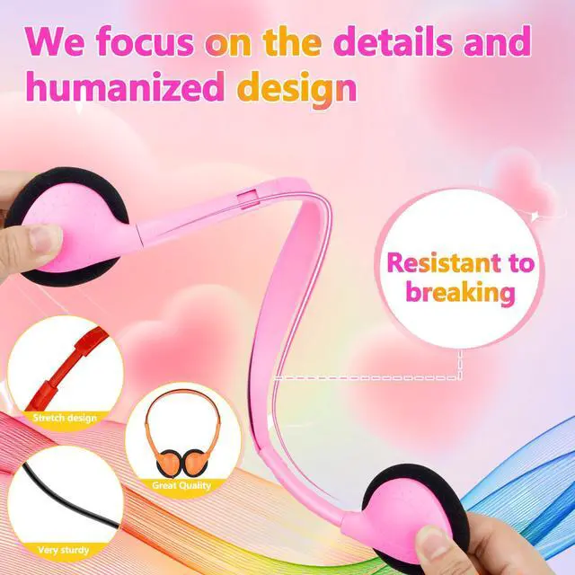 Alt view image 3 of 7 - USB C Kids Headphones Bulk for Classroom School 25 Pack,Wired | USB Type C Headphones for School Students Children Testing On Line Learning,Compatible with Pad Smartphones Mixed Colors