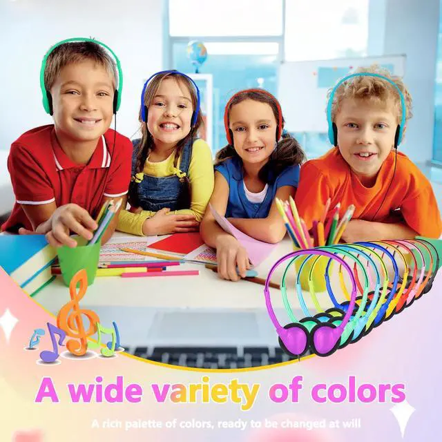 Alt view image 6 of 7 - USB C Kids Headphones Bulk for Classroom School 25 Pack,Wired | USB Type C Headphones for School Students Children Testing On Line Learning,Compatible with Pad Smartphones Mixed Colors