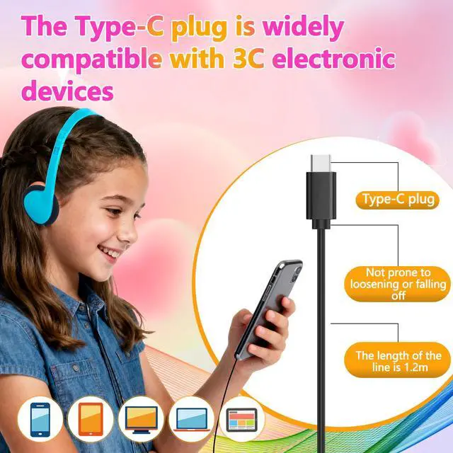 Alt view image 5 of 7 - USB C Kids Headphones Bulk for Classroom School 25 Pack,Wired | USB Type C Headphones for School Students Children Testing On Line Learning,Compatible with Pad Smartphones Mixed Colors