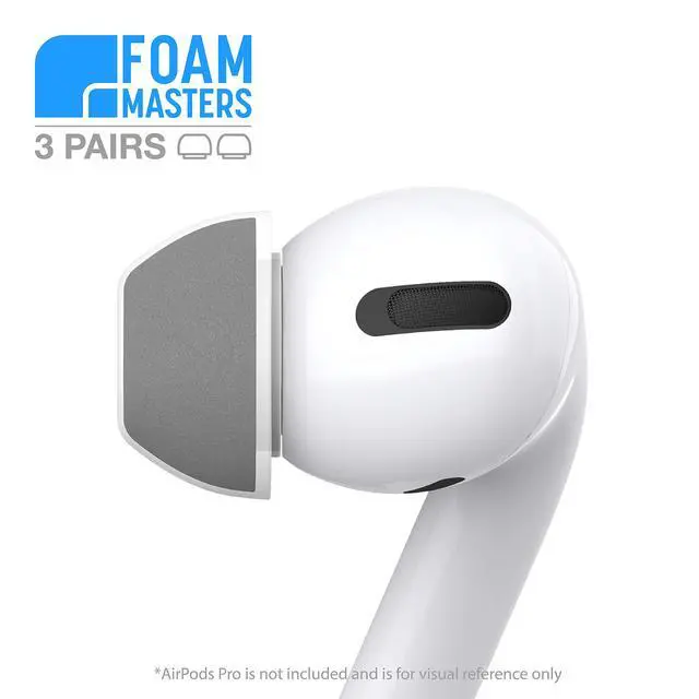 Alt view image 4 of 7 - Ultra-Premium Silicone-Memory Foam Ear Tips for AirPods Pro 1st and 2nd Gen | Ultra Secure for Athletes | Comfortable | Better Sound | by SportMagic (Black, Assorted S/M/L)