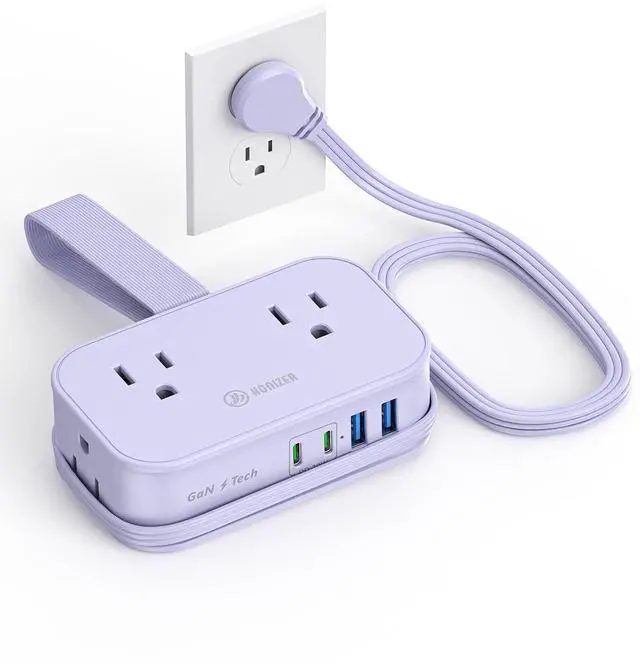 Main image of 10in1 Cruise Approved Travel Power Strip USB C 20W,Travel Essential | for Cruise Hotel Airplane Beach Vacation,4ft Wrap Cord Flat Plug,6 Outlets (4 Widely Spaced),USB C Fast Charging,Travel Gifts