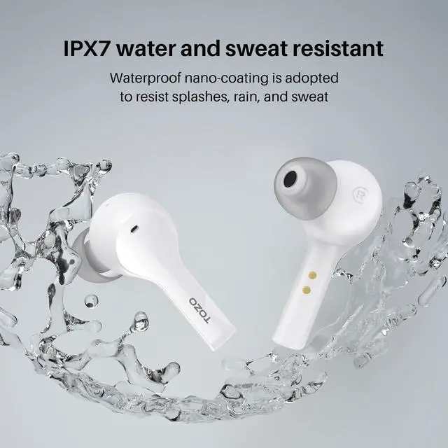 Alt view image 3 of 7 - T9 Wireless Earbuds Bluetooth 5.3 Crystal Sound in Ear Headphones | ENC Call Noise Cancellation with 4 Mics, 40 Hours Playtime Ear buds, Wireless Charging Case, IPX7 Waterproof Earphones Black