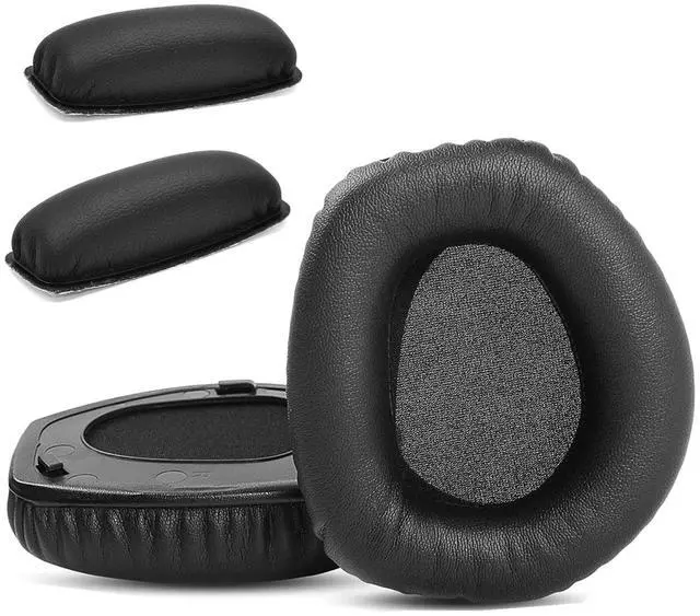 Main image of RS165 RS175 Replacement Ear Pads for Sennheiser HDR165 HDR175 Headset | Headband with Upgrade Protein Leather Earpads Ear Cushion Accessories-Black