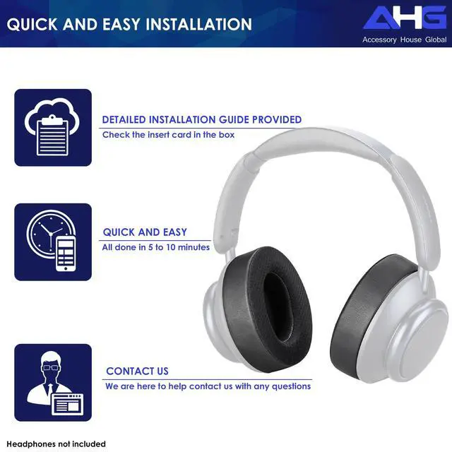Alt view image 6 of 7 - AHG Premium Cool Gel Space Q45 Headphones Ear Pads/Sound core Q45 Ear Cushions Compatible with Anker Soundcore Space Q45 Headphones (Black). Cooling Gel | Breathable Mesh | High-Density Foam