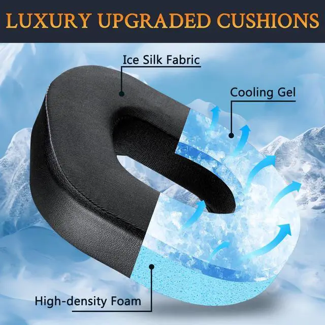Alt view image 4 of 7 - Cooling Earpads for Turtle Beach Stealth 700 Gen 2, 700 Gen2 MAX Headset, Ear Pads with Ice Silk Fabric, Noise Isolation Foam - Black