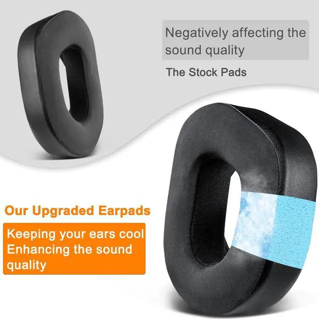 Alt view image 5 of 7 - Cooling Earpads for Turtle Beach Stealth 700 Gen 2, 700 Gen2 MAX Headset, Ear Pads with Ice Silk Fabric, Noise Isolation Foam - Black