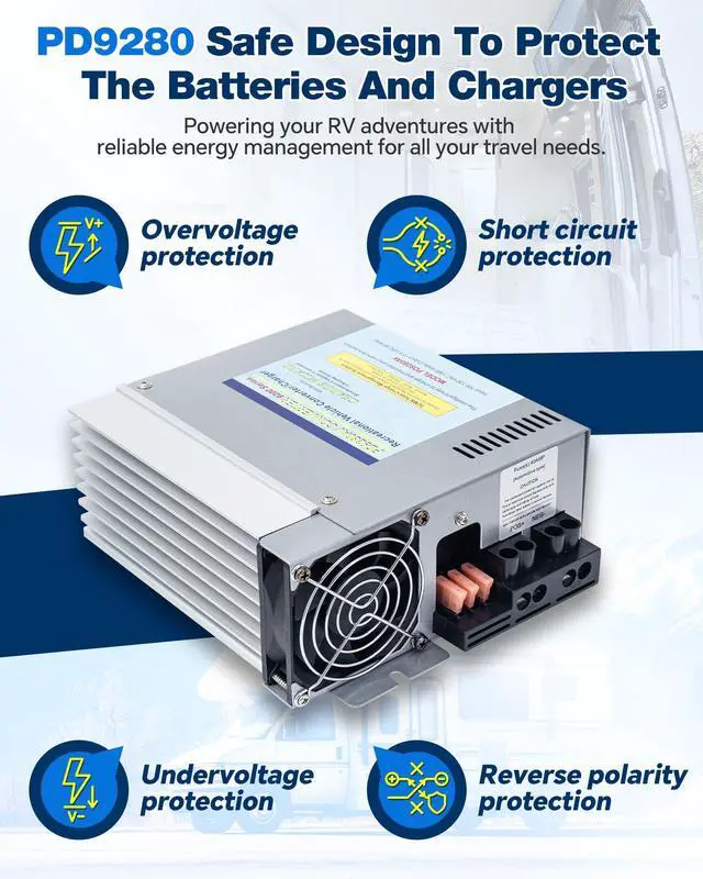 Alt view image 2 of 7 - PD9280 RV Power Converter Inverter Charger 80 Amp for Progressive Dynamics Inteli-Power 9200 Series Converter/Charger with Built-in Charge Wizard for Rv Camper Caravans