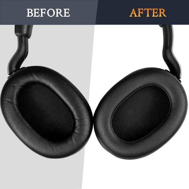 Alt view image 4 of 7 - Professional Replacement Ear Pads Cushions for Jabra Elite 85h Wireless Over-Ear Headphones, Earpads with Soft Protein Leather, Noise Isolation Foam - Black