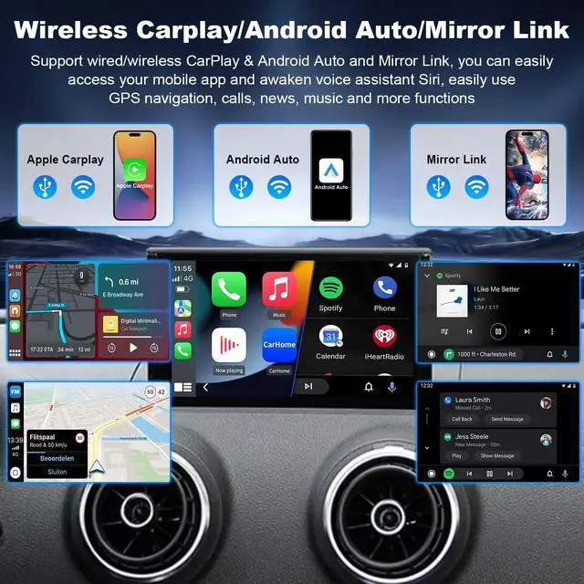 Alt view image 2 of 7 - Wireless CarPlay/Android Auto Retrofit Kit Decoder Module Compatible with Audi A4/A5/S4/S5/RS4/RS5, and Q5 (20082018) for 3G MMI System, Supports OEM Controls, MirrorLink, Navigation, Reverse Camera