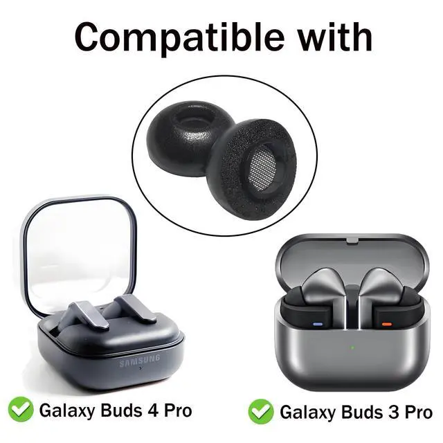 Alt view image 5 of 6 - Memory Foam Ear Tips for Galaxy Buds3 Pro/Buds4 Pro, L/M/S/XS Replacement | Noise Isolating Secure Fit, Anti-Slip Earbuds Tips for Galaxy Buds3 Pro/Buds4 Pro, Fits Charging Case, L/M/S/XS