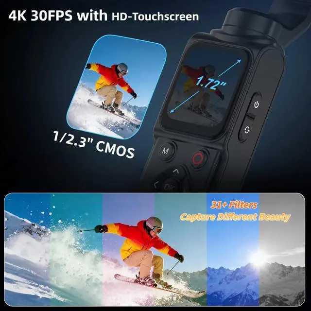 Alt view image 5 of 7 - 4K Vlogging Camera with Face/Object Tracking 32GB | 330° Rotation Lens Handheld Camcorder,Pocket Cam with Audio/Video Recording,Fast Focusing,Digital Camera for Photography
