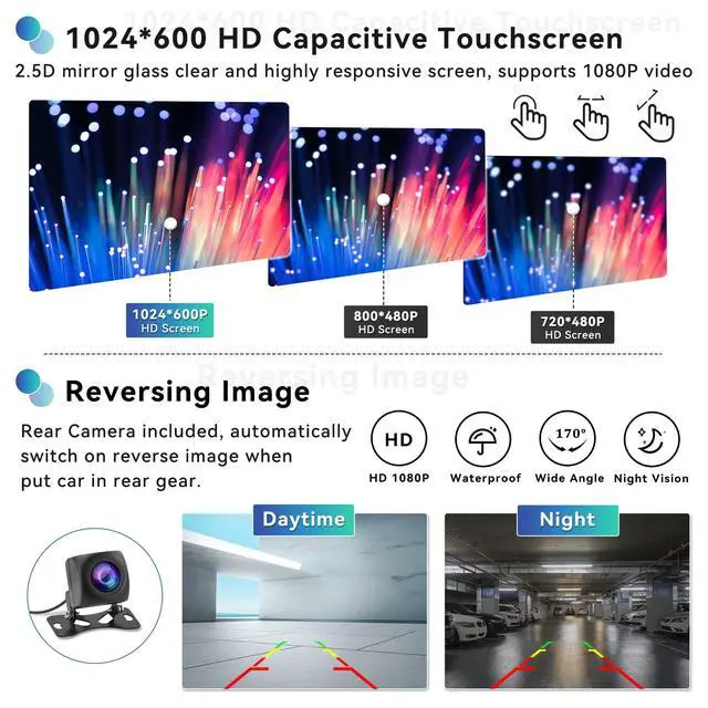 Alt view image 6 of 7 - 2G+64G Car Stereo for Subaru Forester Impreza WRX 2008-2012 Wireless CarPlay Android Auto Bluetooth,EQ Android 13 9" Inch HD Touchscreen WiFi GPS Mirror Link 26-UI FM/RDS USB SWC+Backup Camera Mic