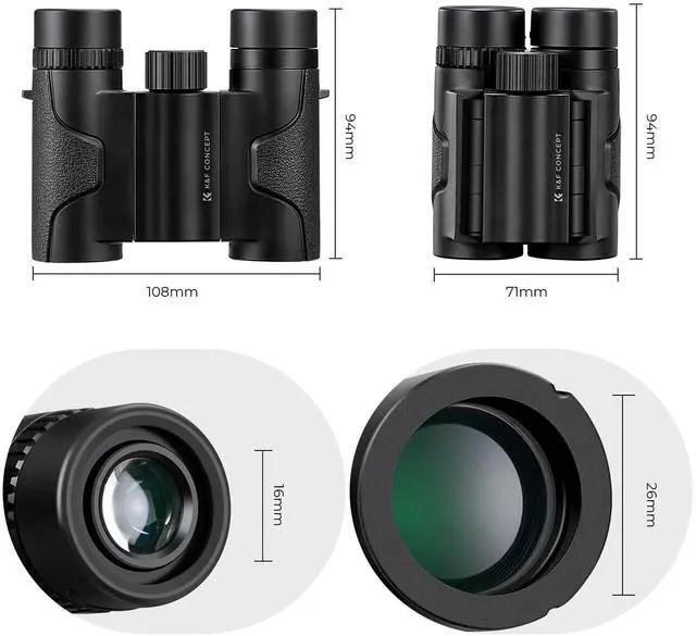 Alt view image 3 of 7 - 8x21 Compact Binoculars for Kids and Adults, with BAK4 Prism, FMC Lens, IP65 Waterproof & Neck Strap for Bird Watching Hunting Travel Camping Stargazing
